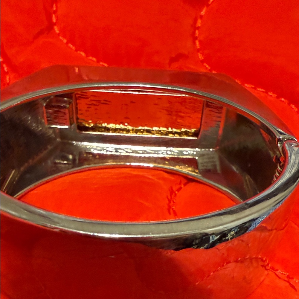 Sleek Silver Rectangular Cuff Bracelet - image 3